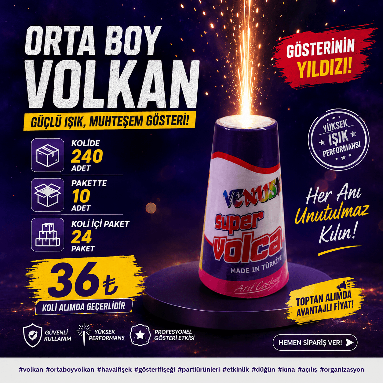Venüs Konik 667 orta boy volkan koli görseli